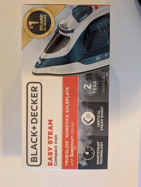 Black & Decker White and Teal Steam Iron